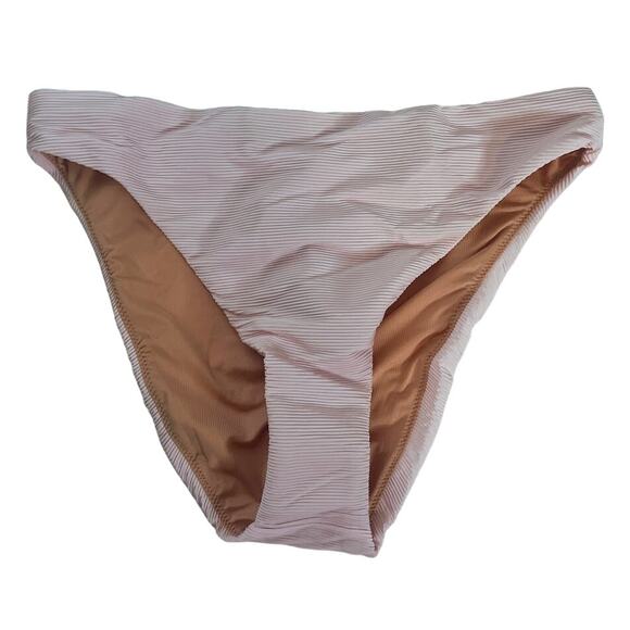 J Crew Pink High Rise Cheeky Bikini Bottom - Size‎ Medium - Picture 1 of 5